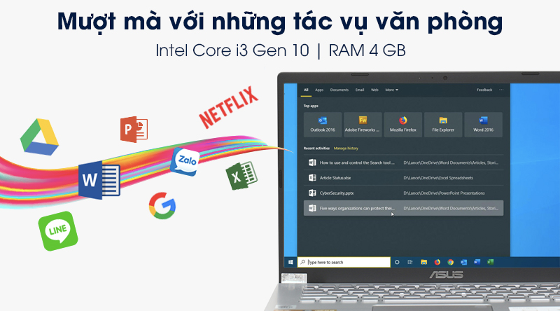 Laptop Asus VivoBook X509FA i3 8145U/4GB/512GB/Chuột/Win10 (EJ857T)