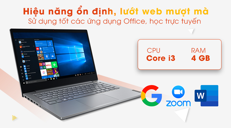 Laptop Lenovo ThinkBook 14IML được trang bị bộ vi xử lý Intel Core i3