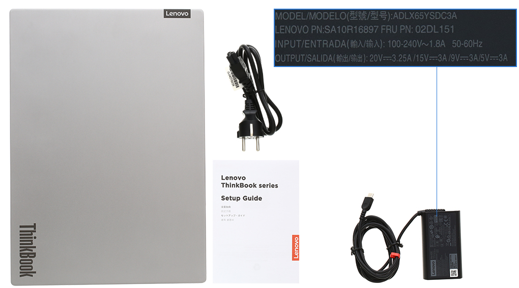 Bộ sản phẩm gồm: Sách hướng dẫn, Thùng máy, Sạc Laptop Lenovo