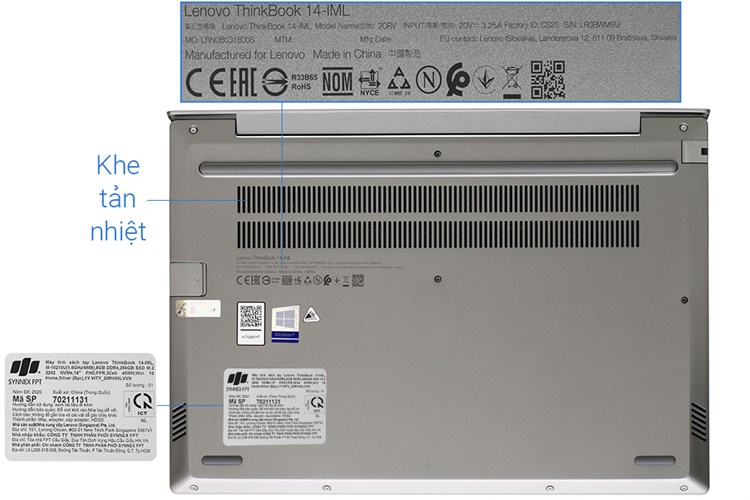Laptop Lenovo ThinkBook 14IML i5 10210U/8GB/256GB/Win10 (20RV00LVVN) Màu Bạc