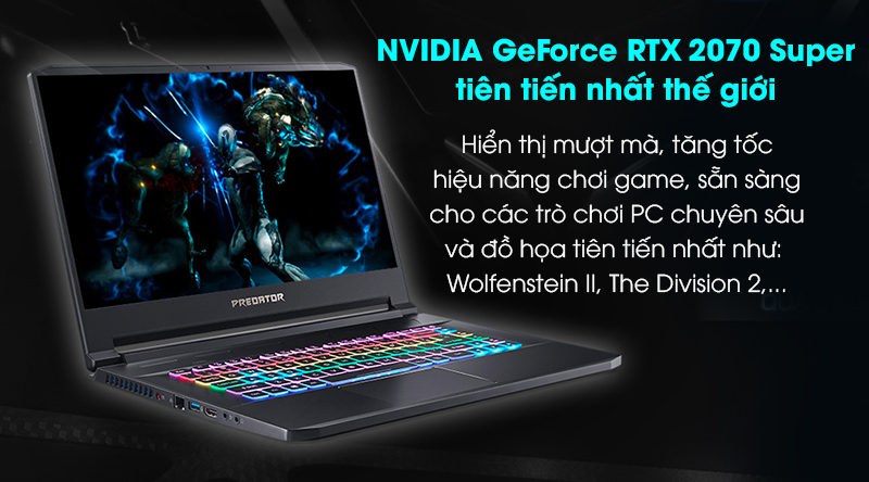 Laptop Acer Predator Triton 500 PT515 52 75FR i7 10875H/32GB/512GB/8GB RTX2070/Win10 (NH.Q6YSV.002)