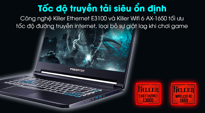 Laptop Acer Predator Triton 500 PT515 52 78PN i7 10875H/32GB/1TB SSD/8GB RTX2070 Super/Win10 (NH.Q6XSV.001)