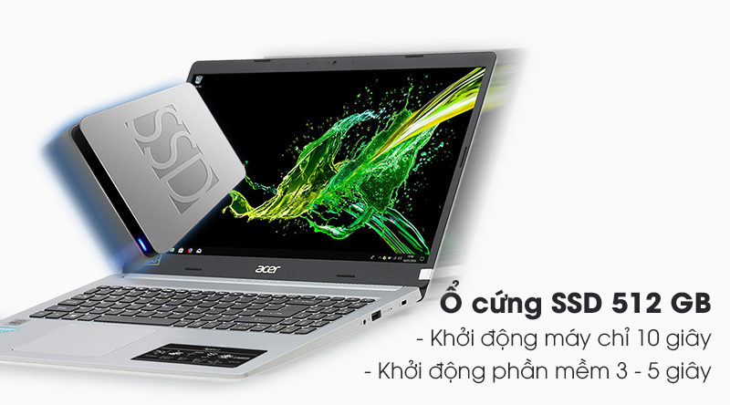 Laptop Acer Aspire A515 | Ổ cứng SSD dung lượng 512 GB