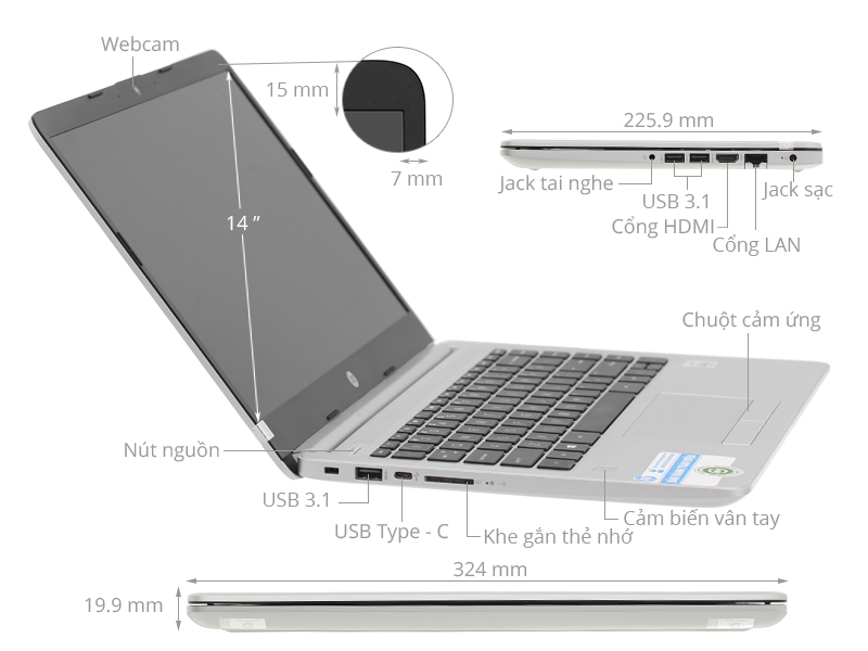 HP 348 G7 i3 8130U/4GB/256GB/Win10 (9PG83PA)