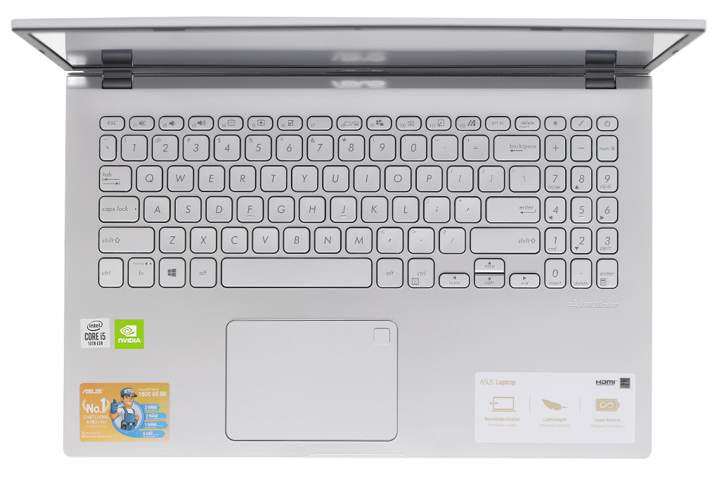 Laptop Asus VivoBook X509JP i5 1035G1/8GB/512GB/2GB MX330/Win10 (EJ023T) Màu Bạc