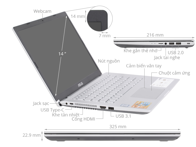 Asus VivoBook X409FA i3 8145U/4GB/256GB/Win10 (EK468T)