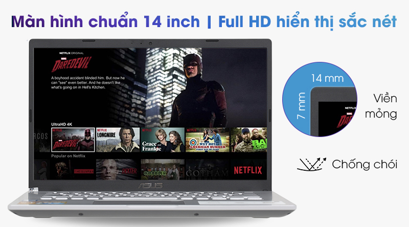 Laptop Asus VivoBook X409FA i3 8145U/4GB/256GB/Win10 (EK468T)