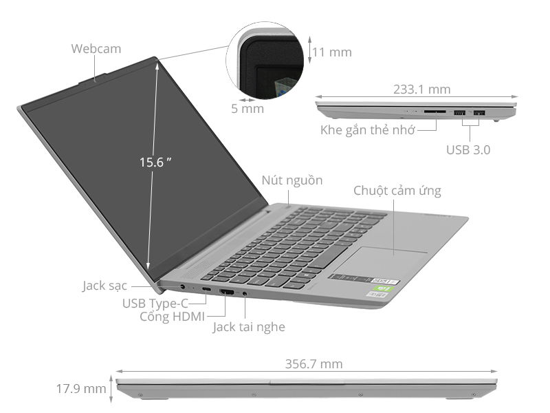 Lenovo IdeaPad 5 15IIL05 i3 1005G1 (81YK004TVN) - Chính hãng Lenovo IdeaPad 5 15IIL05 i3 1005G1 (81YK004TVN) - Chính hãng