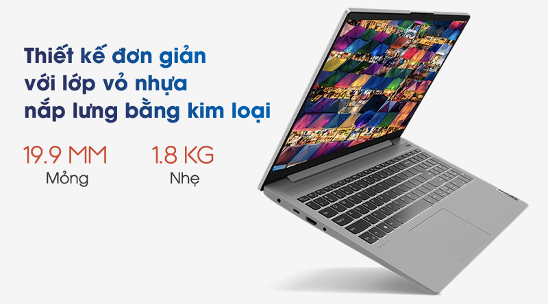 Laptop Lenovo IdeaPad 5 15IIL05 i3 | Độ dày 19.9 mm, cân nặng 1.8 kg