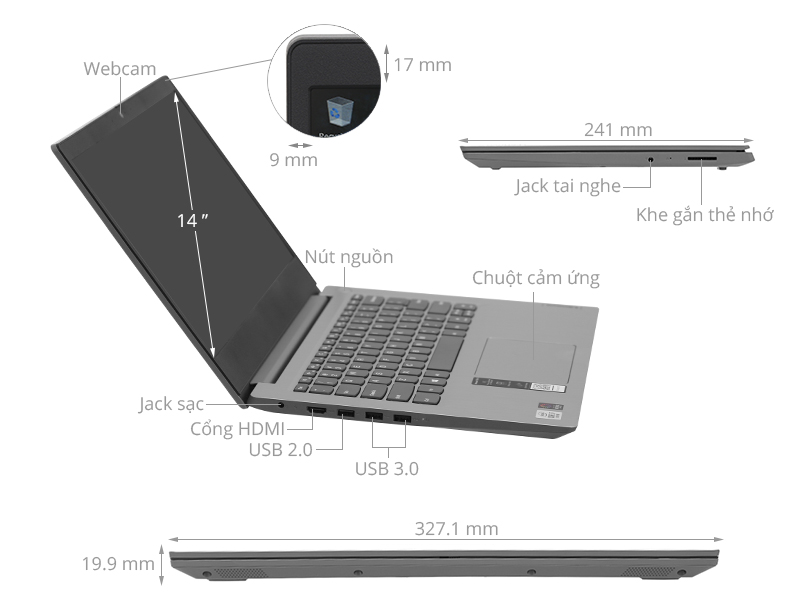 Lenovo IdeaPad Slim 3 14IIL05 i7 1065G7/8GB/512GB/Win10 (81WD0040VN)