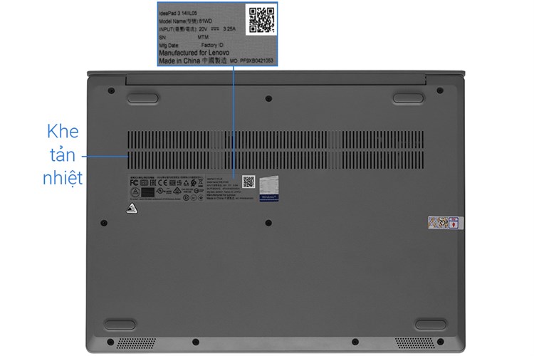 Laptop Lenovo IdeaPad Slim 3 14IIL05 i7 1065G7/8GB/512GB/Win10 (81WD0040VN) Màu Xám