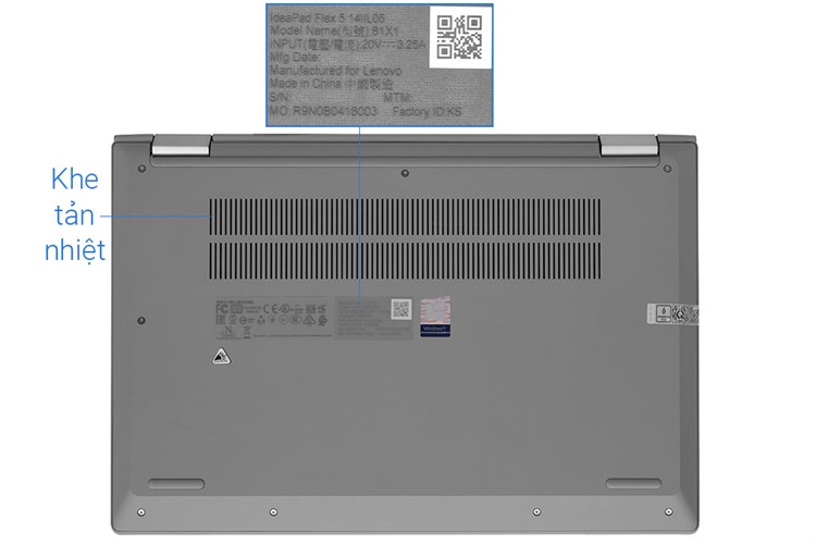 Laptop Lenovo IdeaPad Flex 5 14IIL05 i3 1005G1/8GB/512GB/Win10 (81X1001TVN) Màu Xám