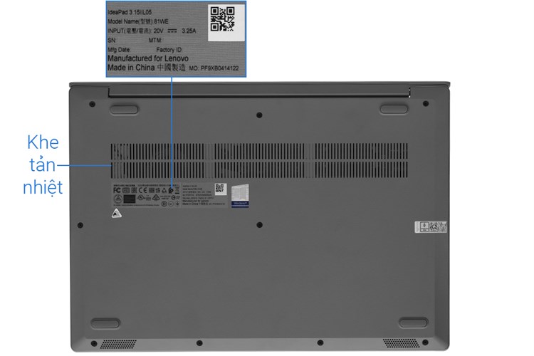 Laptop Lenovo IdeaPad Slim 3 15IIL05 i5 1035G4/8GB/512GB/Win10 (81WE003QVN) Màu Xám