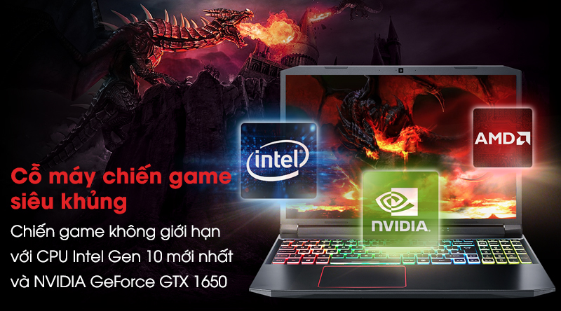 Laptop Acer Nitro 5 AN515 55 58A7 i5 10300H 8GB/512GB/4GB GTX1650/Win10 (NH.Q7RSV.002)