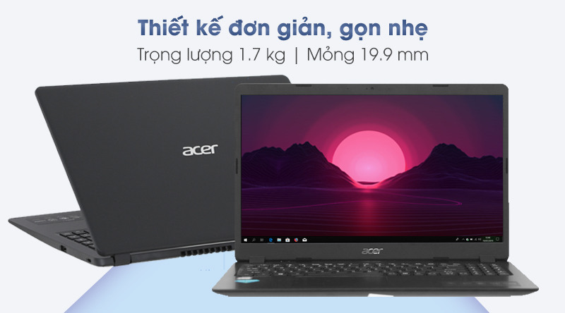  laptop Acer Aspire A315 gọn nhẹ, linh động