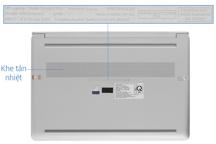 Laptop HP 15s fq1105TU i5 1035G1/8GB/512GB/Win10 (193P7PA) Màu Bạc