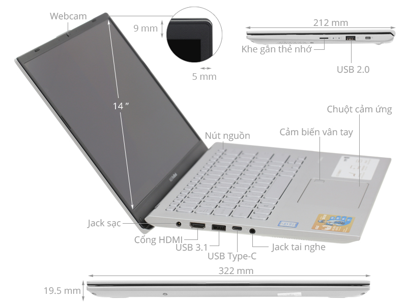 Asus VivoBook A412FA i3 10110U/4GB/32GB+512GB/Win10 (EK1179T)