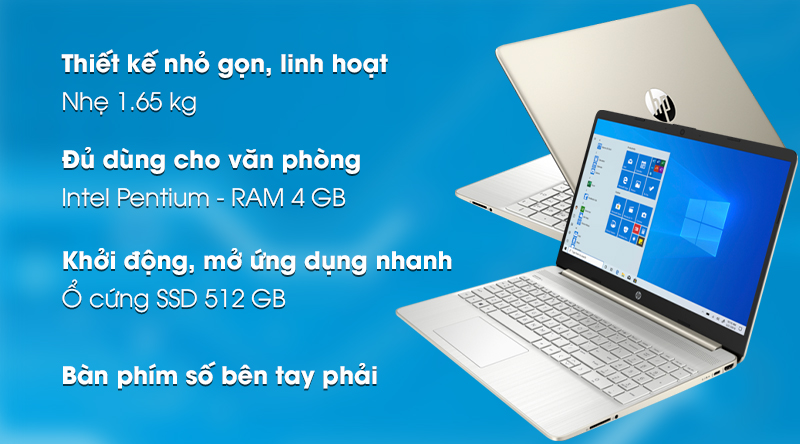 Laptop HP 15s fq0004TU N5000/4GB/512GB/Win10 (1A0D5PA)