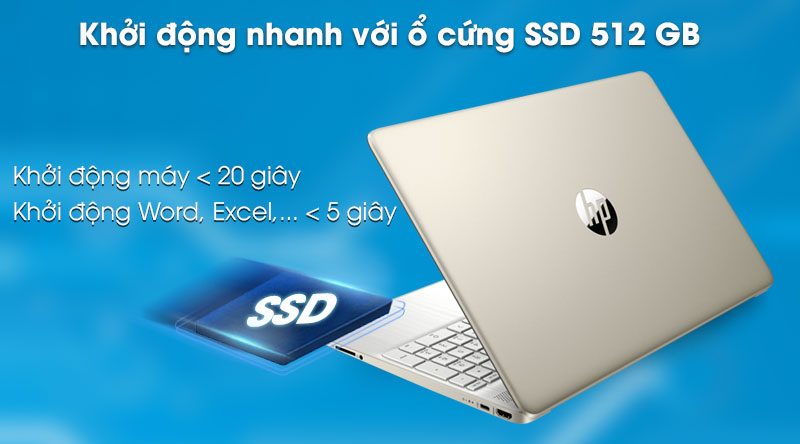 Laptop HP 15s fq0004TU (1A0D5PA) - Ổ cứng SSD