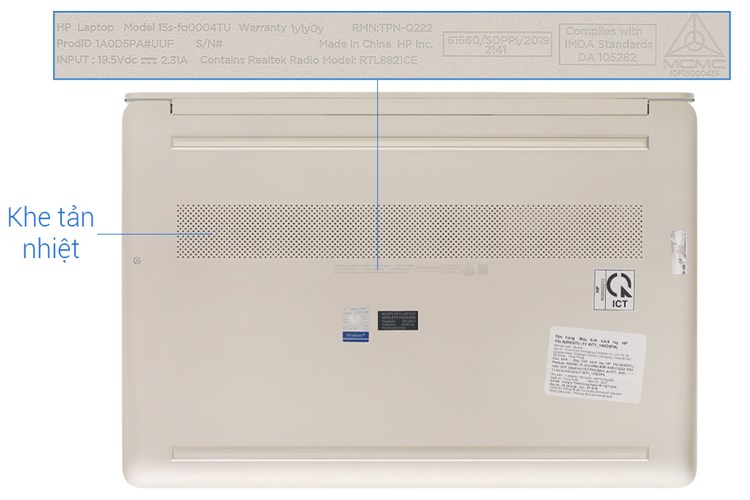 Laptop HP 15s fq0004TU N5000/4GB/512GB/Win10 (1A0D5PA) Màu Vàng