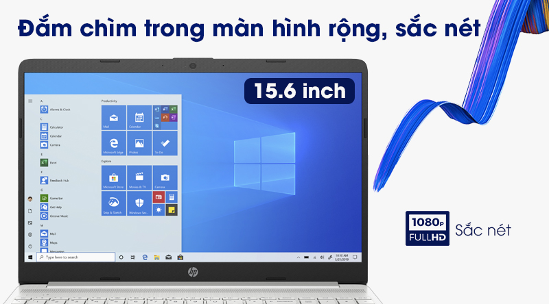 Laptop HP 15s du2050TX (1M8W2PA) | Hình ảnh sắc nét, màn hình chống chói tốt
