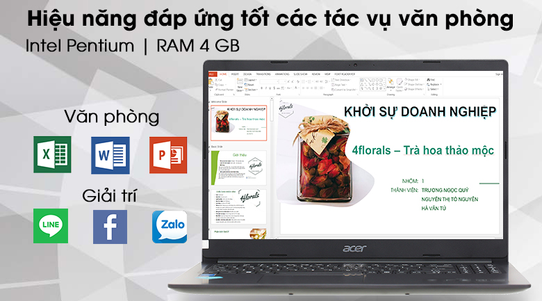 Acer Aspire 3 A315 34 P26U N5030/4GB/256GB/Win10 (NX.HE3SV.00H) - Cấu hình