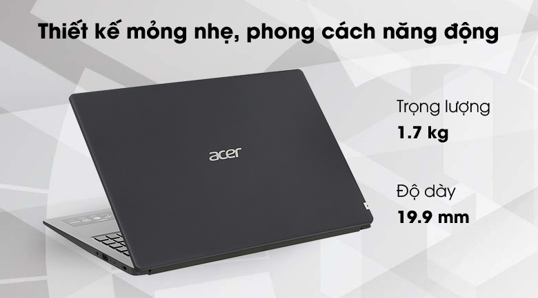 Acer Aspire 3 A315 34 P26U N5030/4GB/256GB/Win10 (NX.HE3SV.00H) - Thiết kế