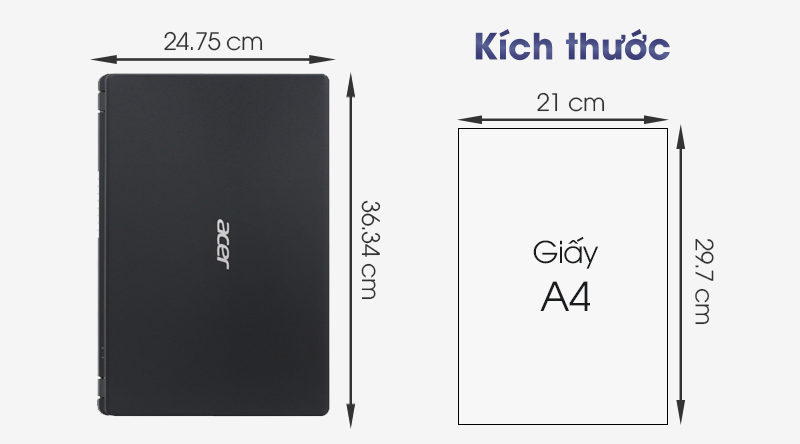 Laptop Acer Aspire 3 A315 56 36YS i3 1005G1/8GB/512GB/Win10 (NX.HS5SV.008)