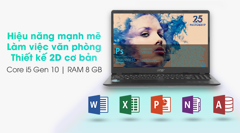 Laptop Acer Aspire 3 A315 56 58EB i5 1035G1/8GB/512GB/Win10 (NX.HS5SV.00B)