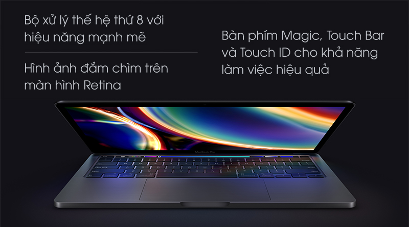 MacBook Pro Touch 2020 i5 (MXK32SA/A) mang đến thiết kế siêu mỏng nhẹ
