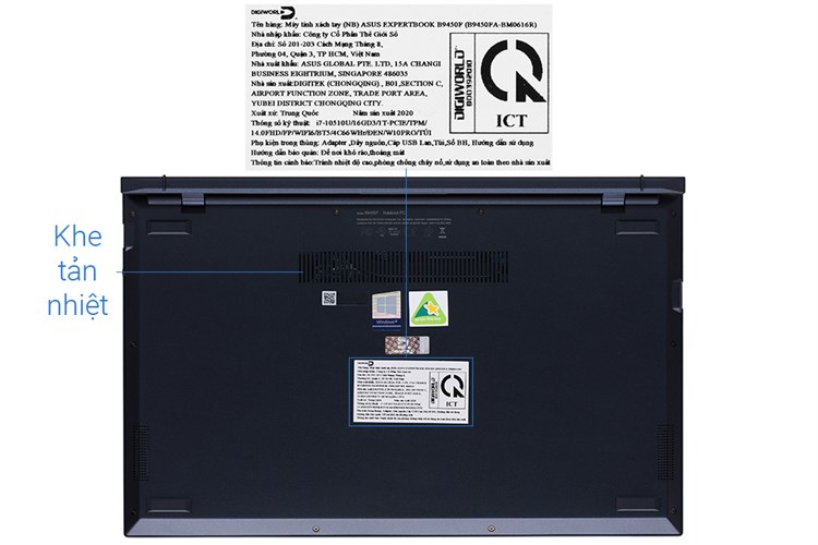 Laptop Asus ExpertBook B9450F i7 10510U/16GB/1TB SSD/Túi/Win10 Pro (BM0616R) Màu Đen