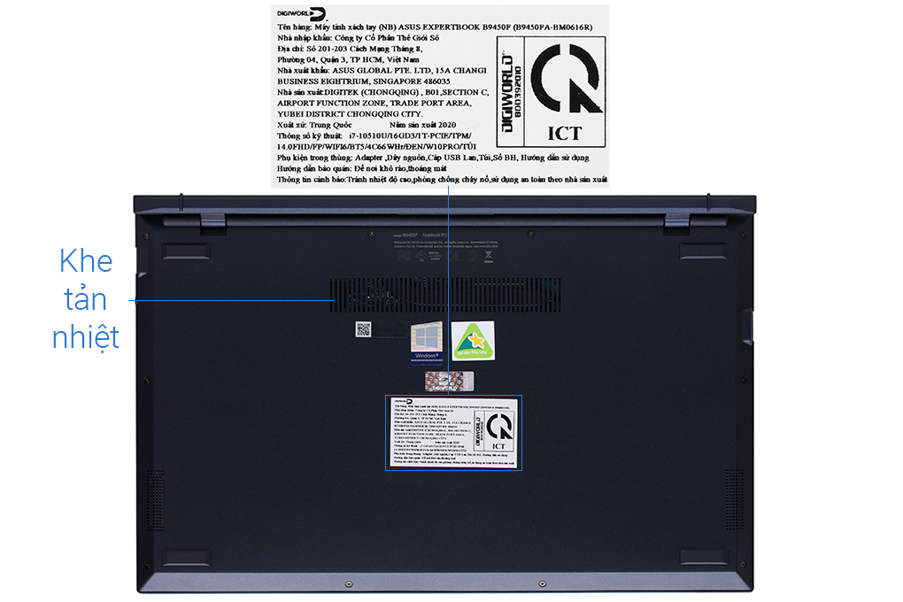 Laptop Asus ExpertBook B9450F i7 10510U/16GB/1TB SSD/Túi/Win10 Pro (BM0616R) Màu Đen
