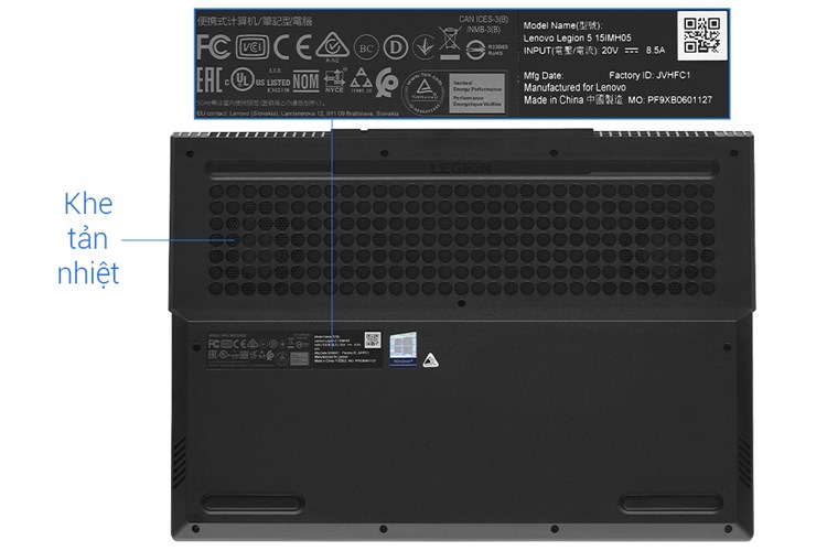 Laptop Lenovo Legion 5 Gaming 15IMH05 i7 10750H/8GB/256GB+1TB/120Hz/4GB GTX1650/Win10 (82AU0051VN) Màu Đen