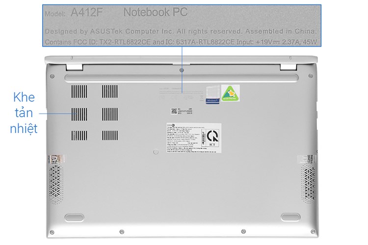 Laptop Asus VivoBook A412FA i3 10110U/4GB/512GB/Win10 (EK1175T) Màu Bạc