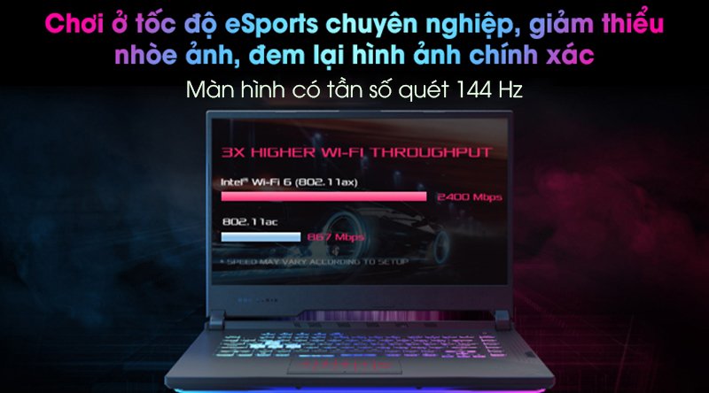 Laptop Asus Gaming Rog Strix G512 i7 10750H/8GB/512GB/144Hz/4GB GTX1650Ti/Win10 (IAL001T)