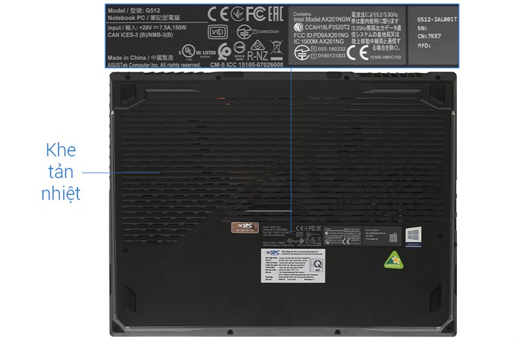 Laptop Asus Gaming Rog Strix G512 i7 10750H/8GB/512GB/144Hz/4GB GTX1650Ti/Win10 (IAL001T) Màu Đen