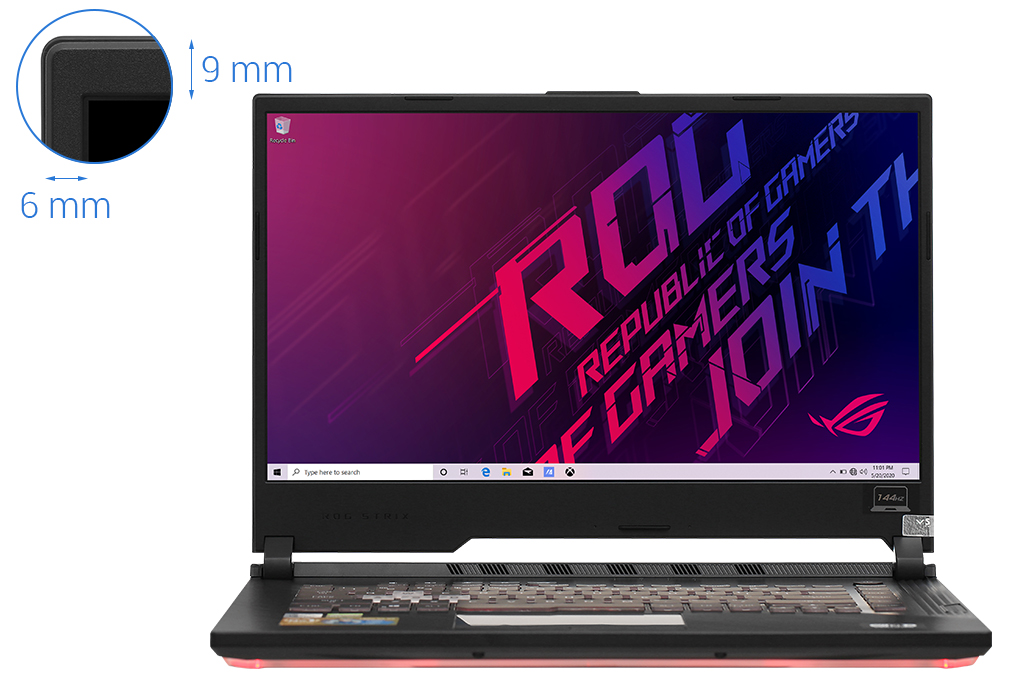 Laptop Asus Gaming Rog Strix G512 i7 10750H/8GB/512GB/144Hz/4GB GTX1650Ti/Win10 (IAL001T) Màu Đen
