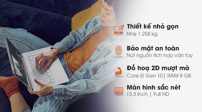 Laptop HP Envy 13 ba0045TU i5 1035G4/8GB/256GB/Office H&S2019/Win10 (171M2PA)