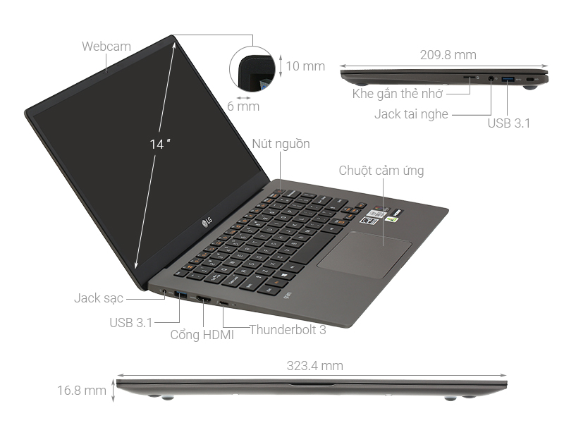 LG Gram 14 i5 1035G7/8GB/256GB/Win10 (14Z90N-V.AR52A5)