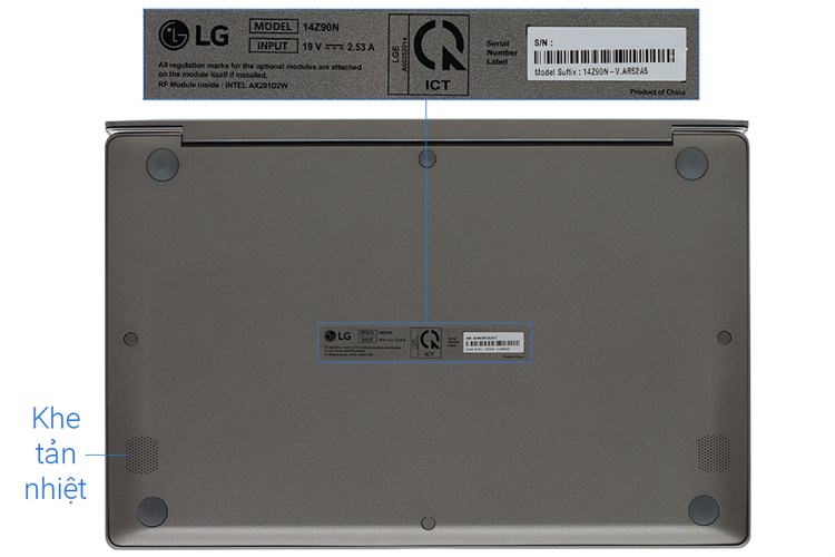 Laptop LG Gram 14 i5 1035G7/8GB/256GB/Win10 (14Z90N-V.AR52A5) Màu Xám