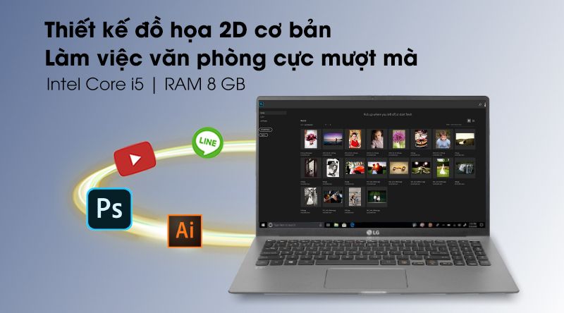 Laptop LG Gram 15 i5 1035G7/8GB/512GB/Win10 (15Z90N-V.AR55A5)