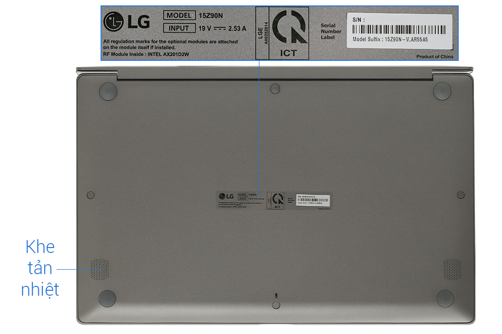 Laptop LG Gram 15 i5 1035G7/8GB/512GB/Win10 (15Z90N-V.AR55A5) Màu Xám