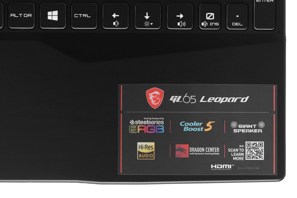 Laptop MSI Gaming Leopard 10SDK GL65 i7 10750H/16GB/512GB/144Hz/6GB GTX1660Ti/Balo/Win10 (242VN) Màu Đen