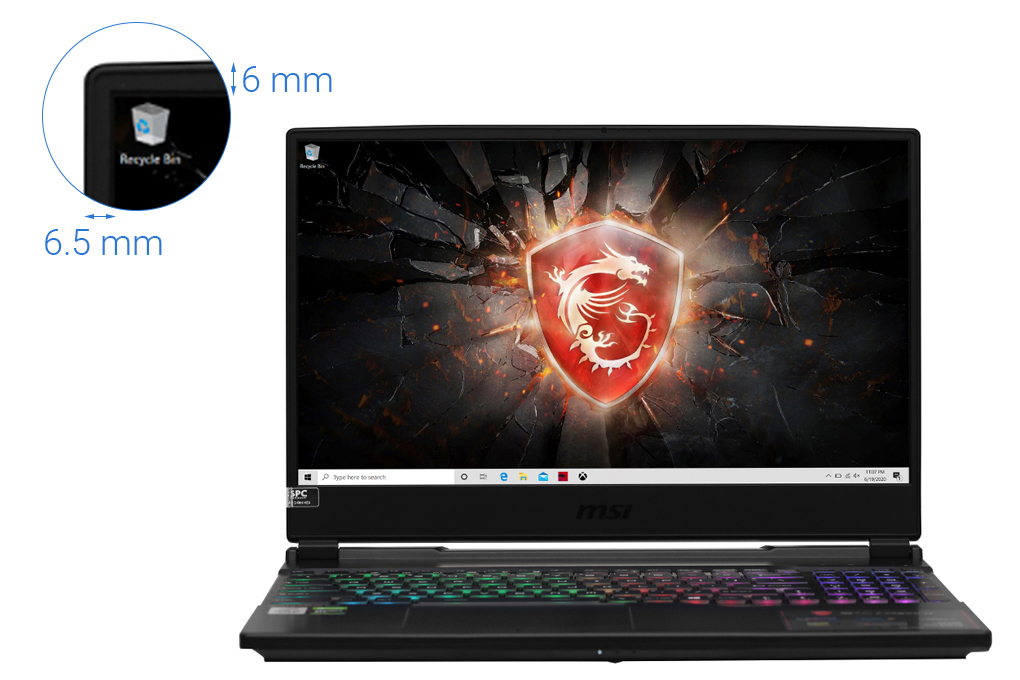 Laptop MSI Gaming Leopard 10SDK GL65 i7 10750H/16GB/512GB/144Hz/6GB GTX1660Ti/Balo/Win10 (242VN) Màu Đen