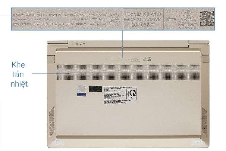 Laptop HP Envy 13 ba0046TU i5 1035G4/8GB/512GB/Office H&S2019/Win10 (171M7PA) Màu Vàng