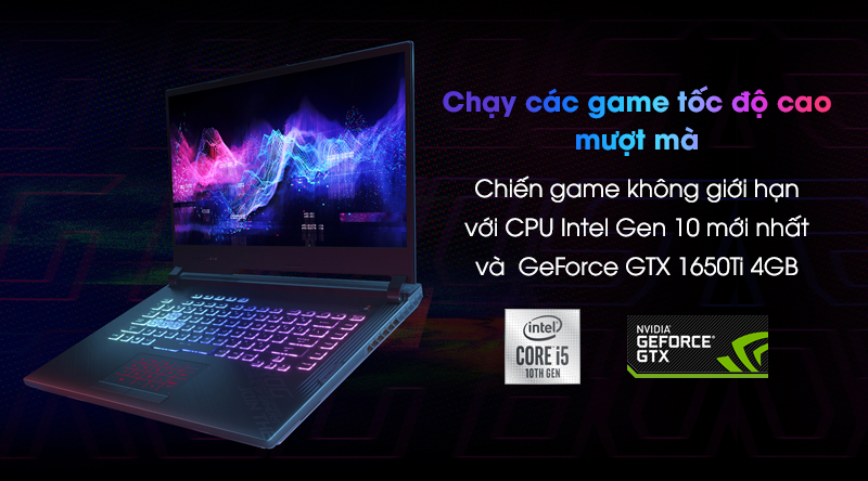 Laptop Asus Gaming Rog Strix G512 i5 10300H/8GB/512GB/144Hz/4GB GTX1650Ti/Win10 (IAL013T)