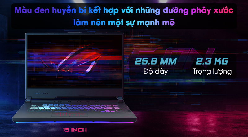 Asus Gaming ROG Strix G512 được thiết kế theo xu hướng hiện đại 