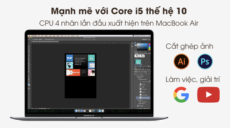 Laptop Apple Macbook Air 2020 i5 (Z0YJ) được trang bị chip xử lý Intel Core i5 Laptop Apple Macbook Air 2020 i5 (Z0YJ) được trang bị chip xử lý Intel Core i5