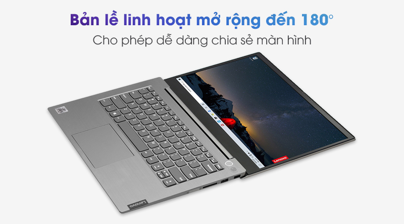 Lenovo ThinkBook 14 IIL i5 | Bản lề của máy có thể mở rộng lên đến 180 độ