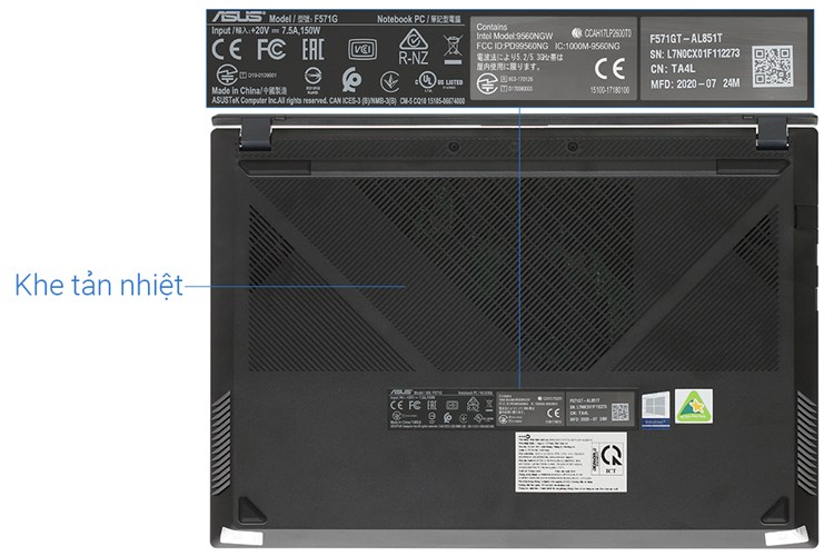 Laptop Asus VivoBook Gaming F571GT i5 9300H/8GB/32GB+512GB/120Hz/4GB GTX1650/Win10 (AL851T) Màu Đen